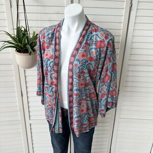 Feathers by Tolani Floral‎ Print Kimono Cardigan Open Front Short Boho One Size
